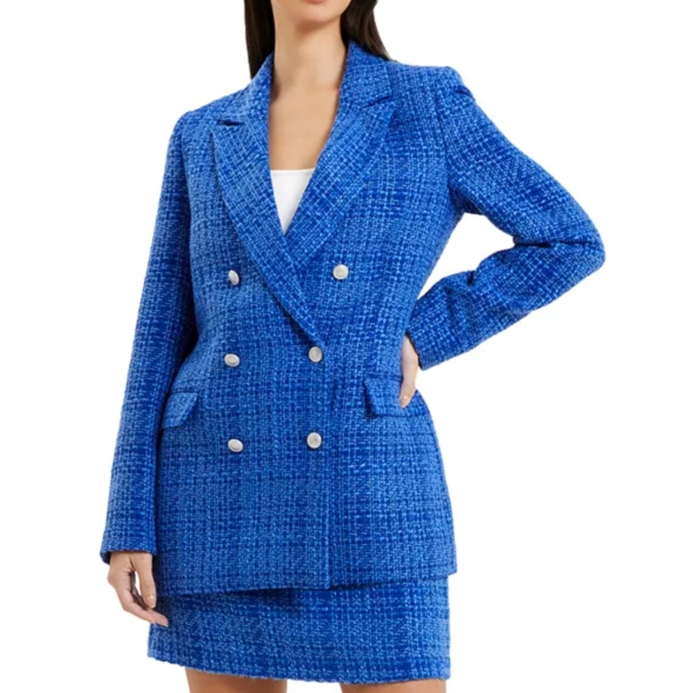 🔥French Connection Azzurra Tweed Blue Blazer